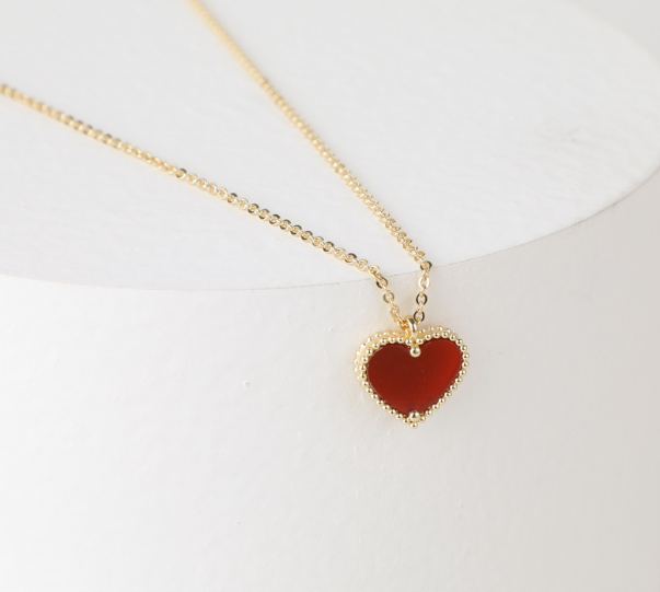 Women’s Red Love Sweater Chain Necklace – Copper Clavicle Jewelry