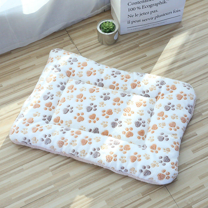 Thick Plush Pet Bed & Blanket – Warm Padded Cushion for Cats & Dogs