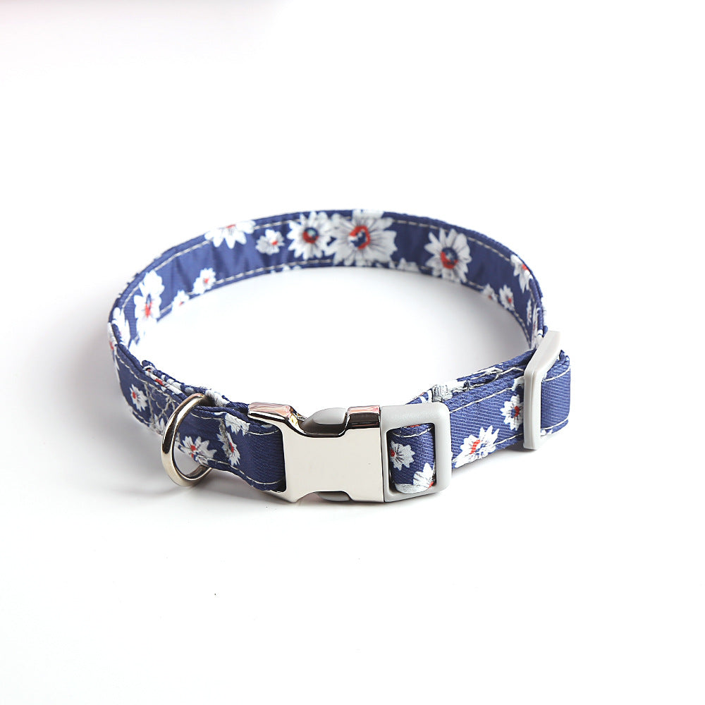 Cute Cotton Dog Collar – Adjustable Anti-Bite Pet Collar with Alloy Buckle