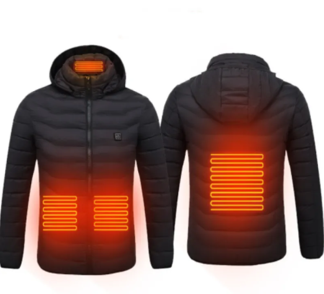 Heat Core Men’s USB Heated Winter Jacket – 3-Level Carbon Fiber Heating Jacket, 3 Colors, S–6XL