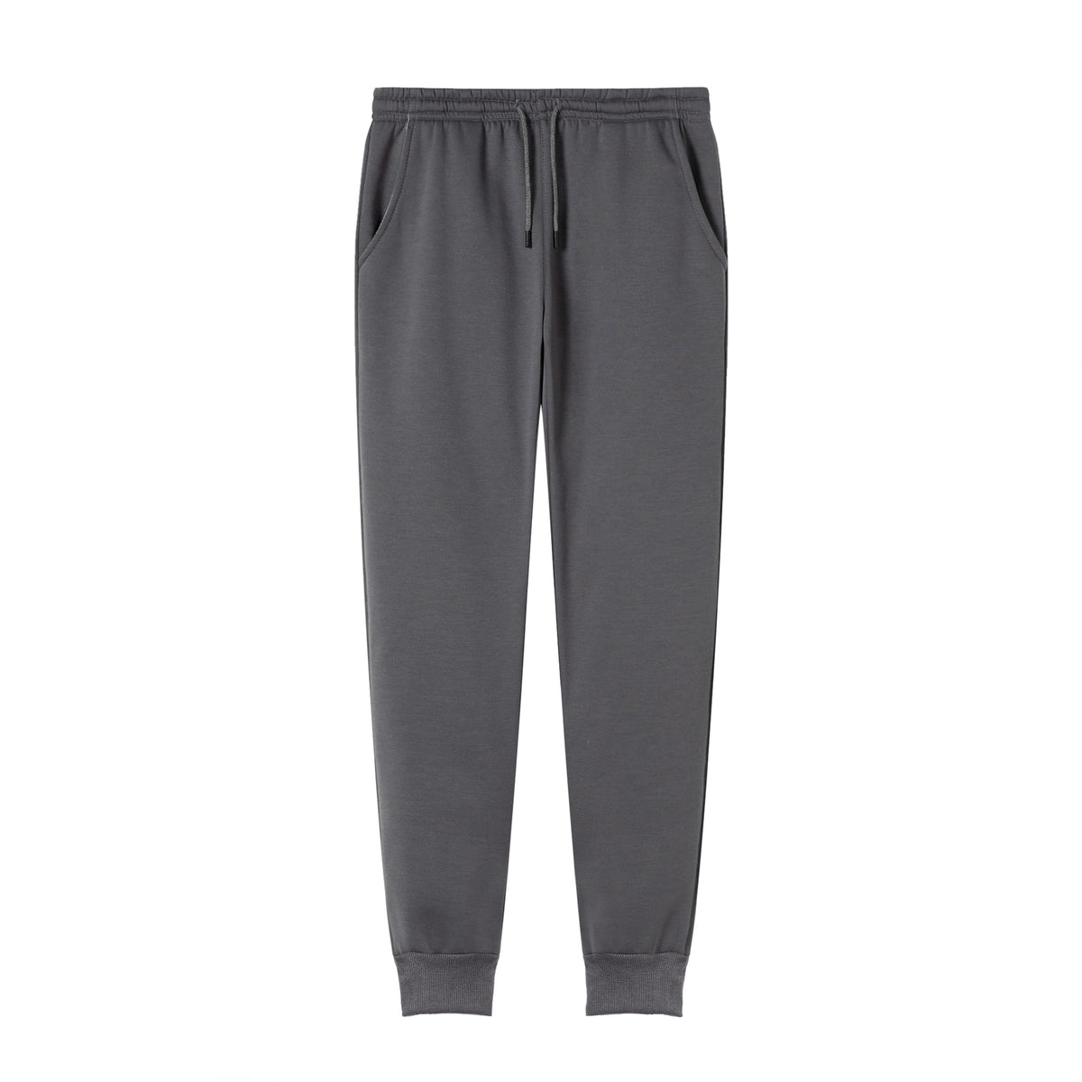 Men’s Drawstring Fleece Pants – Solid Color Casual Winter Trousers