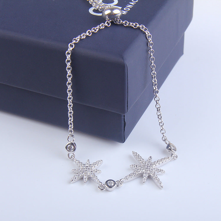 Sterling Silver Double Meteor Bracelet for Women