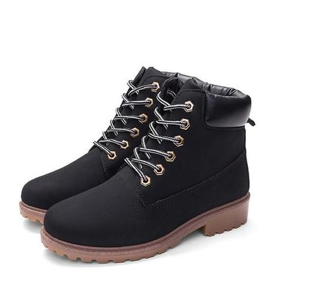 Women’s Pink Martin Boots – Flat Leather-Style Ankle Boots