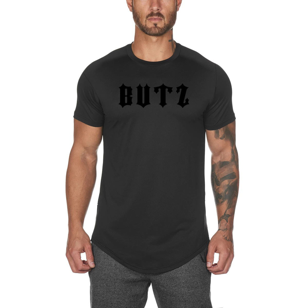 Men’s Quick-Dry Basketball Training T-Shirt – Cotton Stretch Athletic Workout Shirt