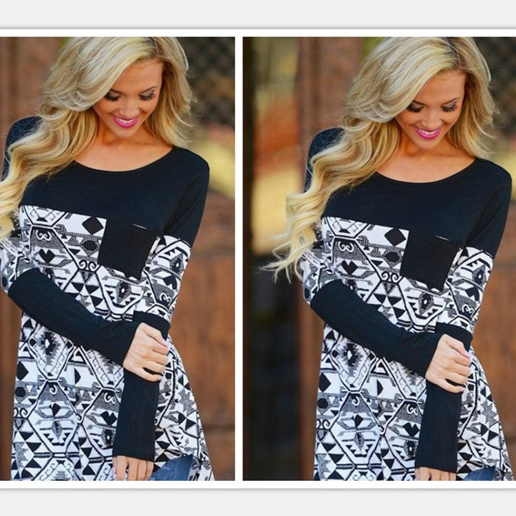 Trendy Loose-Fit Long Sleeve Graphic T-Shirt for Women