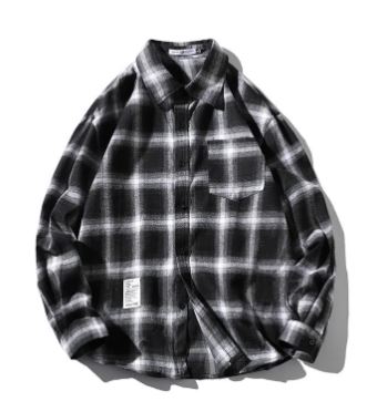 Unisex Checkered Long Sleeve Shirt – Casual Plaid Layering Shirt, M–5XL