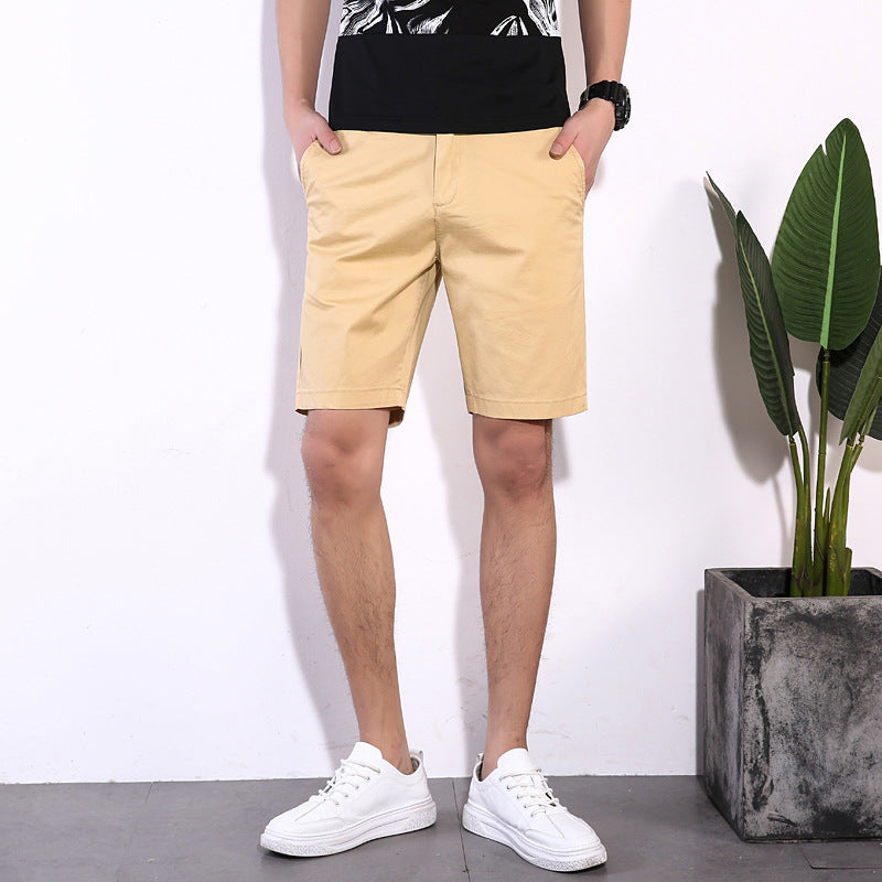 Men’s Casual Solid Color Cotton Shorts – Loose-Fit Summer Everyday Shorts