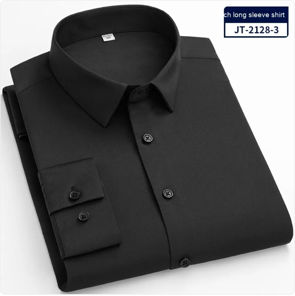 Men’s Seamless Stretch Long Sleeve Shirt – Bamboo Blend Casual Shirt, Sizes 38–46