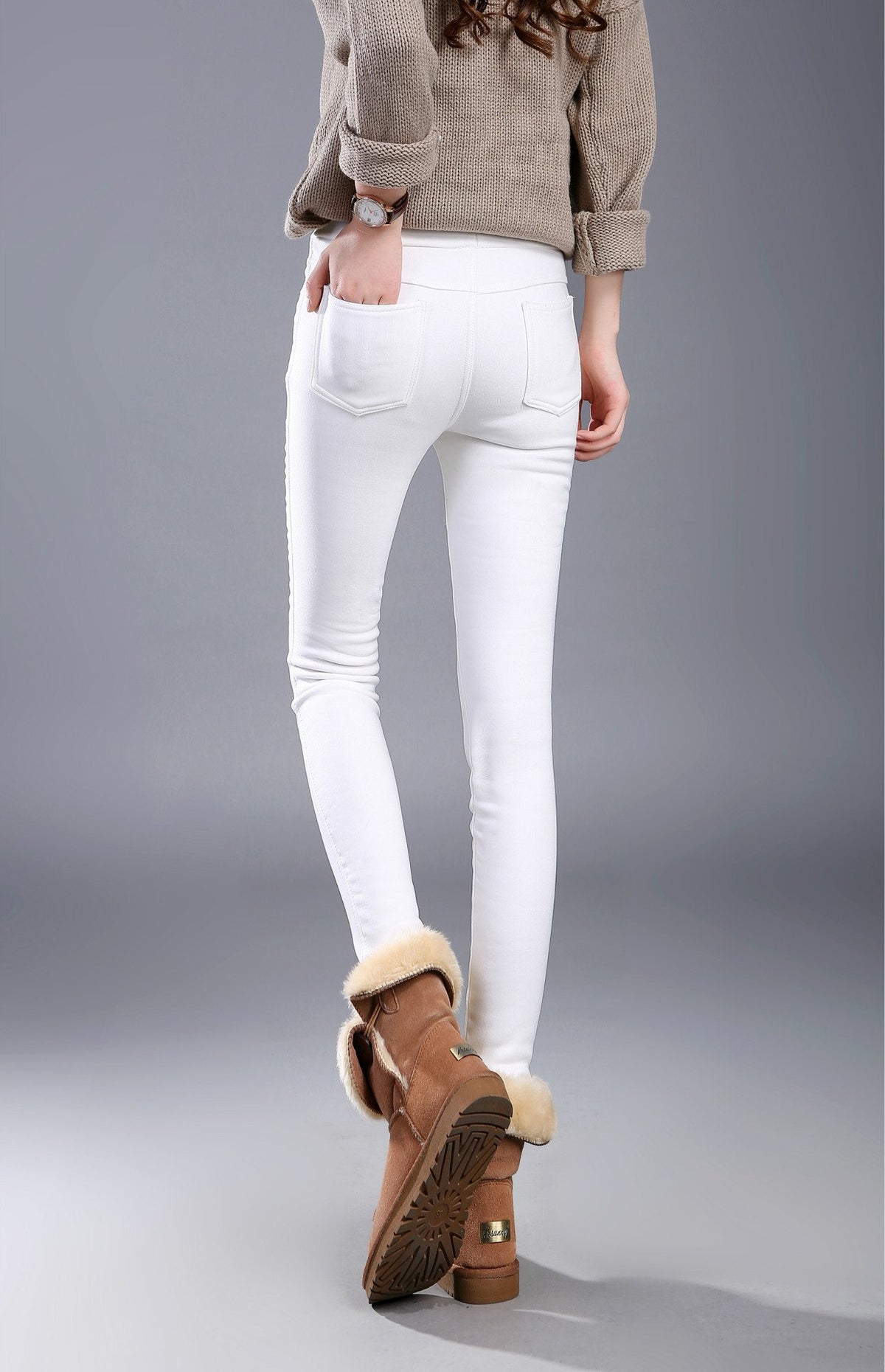 Women’s Plus Size Thick Fleece-Lined Winter Leggings – Warm Cotton Slim-Fit Pants, 5 Colors, S–4XL