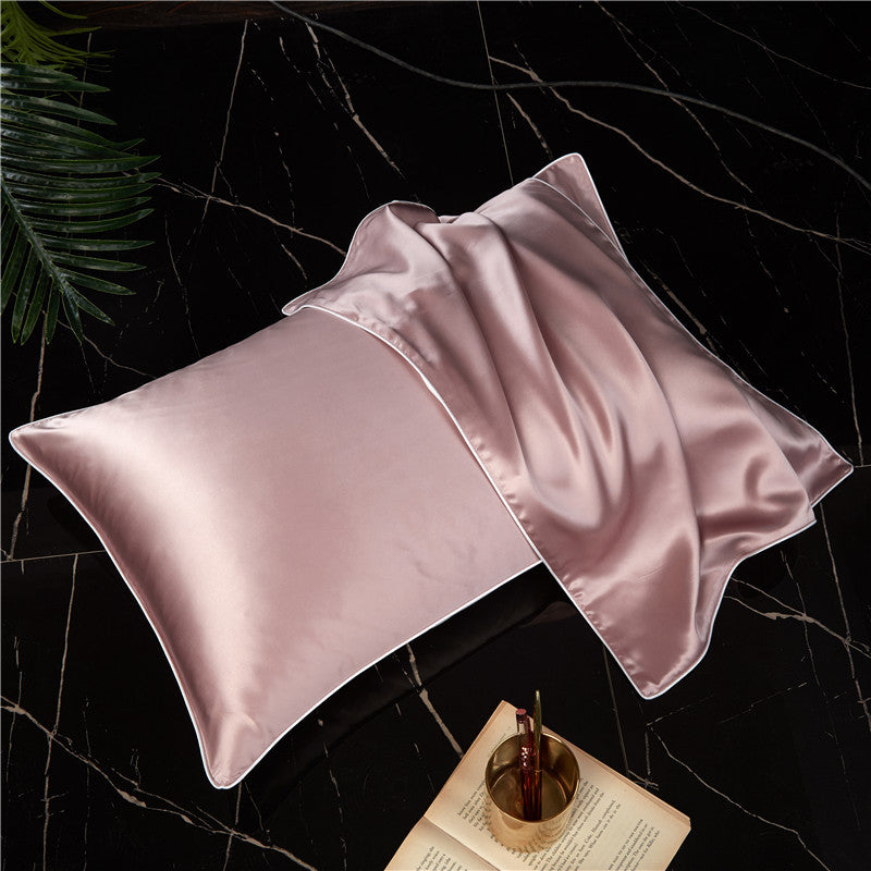 Single-Sided Solid Color Silk Satin Pillow Cover – Smooth Elegant Pillowcase