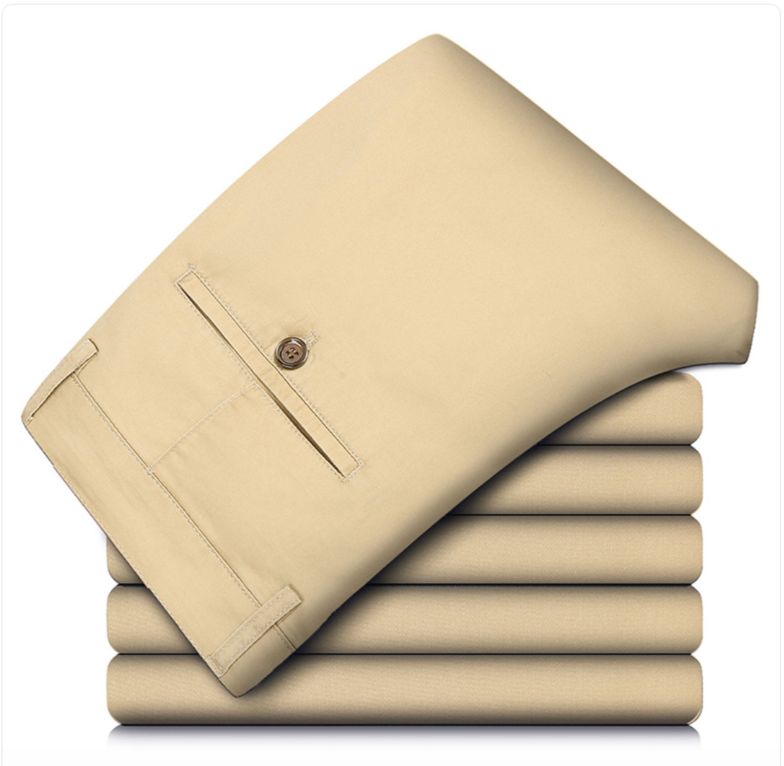 Men’s Straight Loose Cotton Pants – Relaxed Casual Trousers