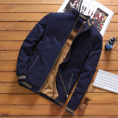 Men’s Casual Fleece-Lined Cotton Jacket – USA