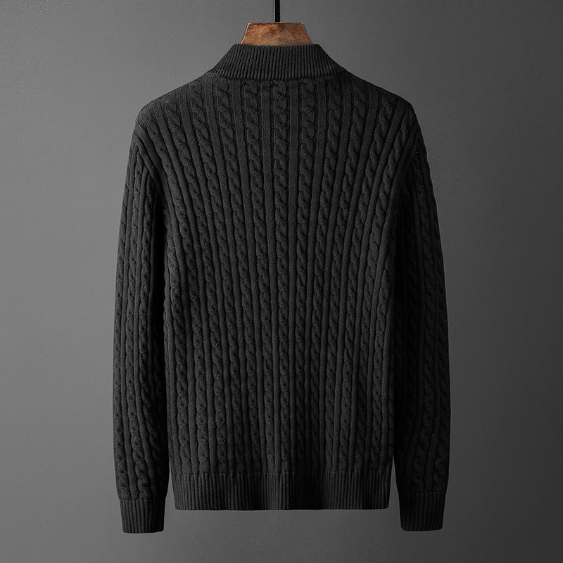 Men’s Plus Size Striped Knitted Cardigan Jacket – Casual Button-Up Sweater M–4XL