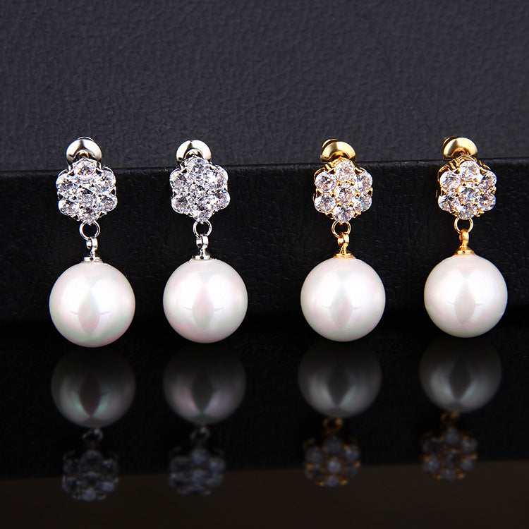 Elegant 925 Silver Pearl Drop Earrings – Korean-Inspired Fashion Jewelry