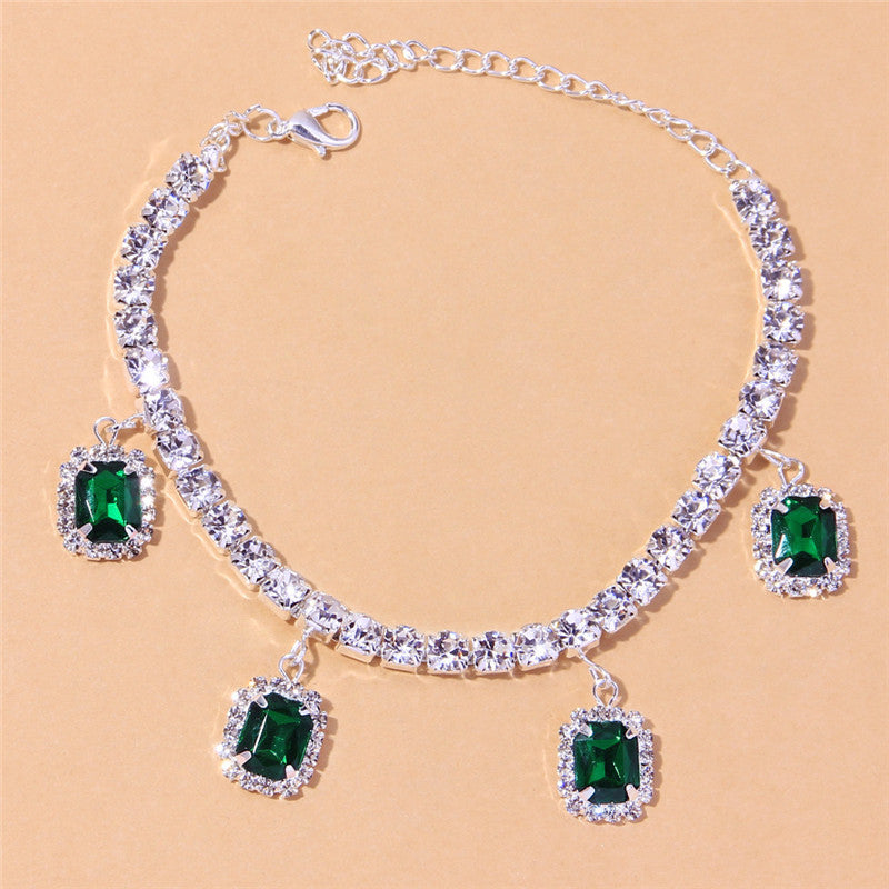 Versatile Green Crystal Beach Anklet - Fashion Trend