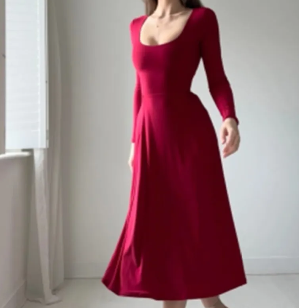 Women Elegant Long Sleeves Dress – Chic Everyday & Evening Wear