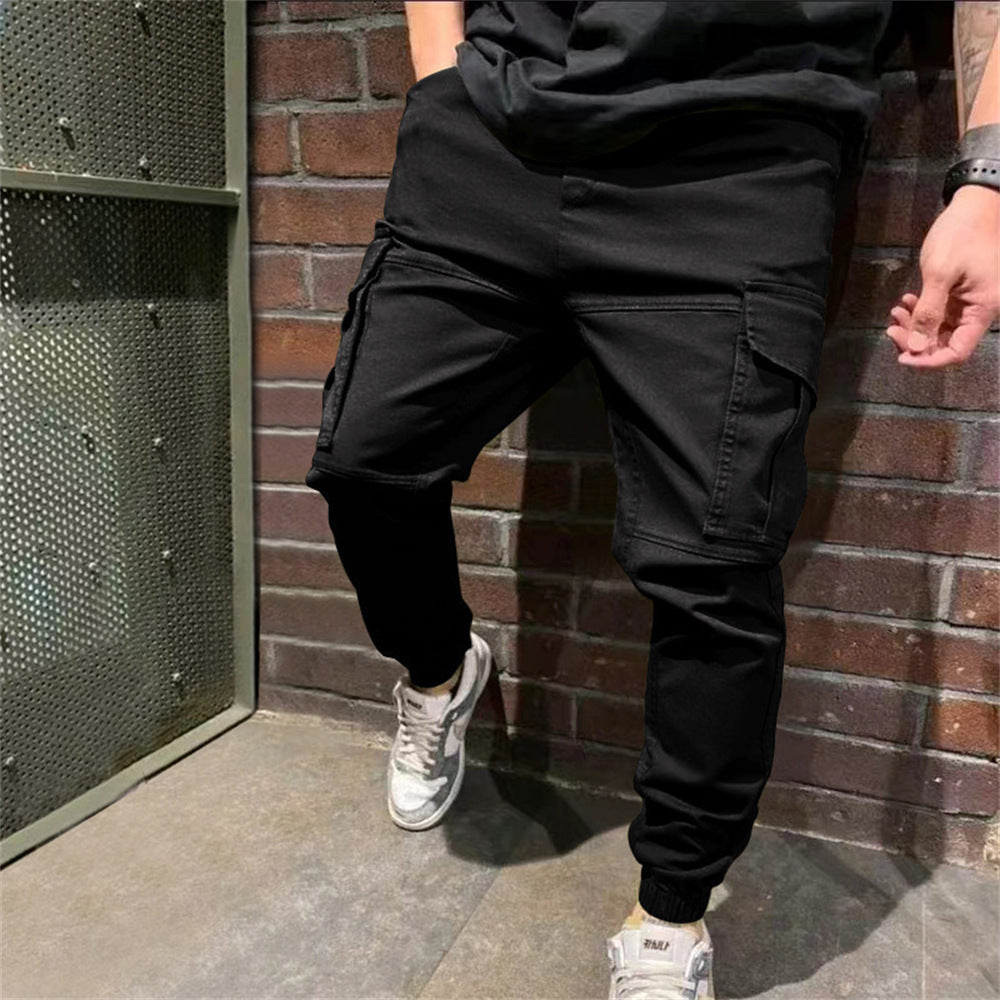 Men’s Casual Cargo Trousers with Pockets – Utility Everyday Pants