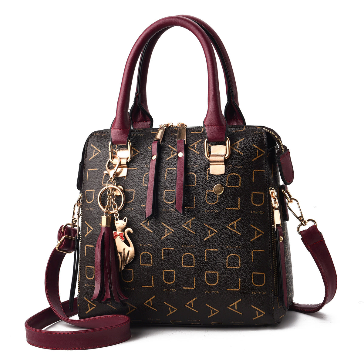 Fashion Shoulder Bag for Women – Large PU Leather Boston Tote with Multi-Pocket Storage