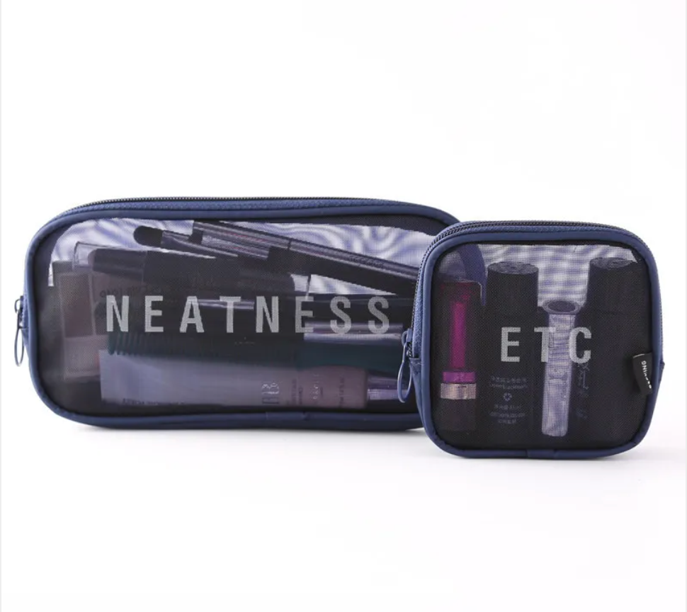 Mesh Cosmetic Storage Bag – Large Capacity Portable Makeup Brush Organizer