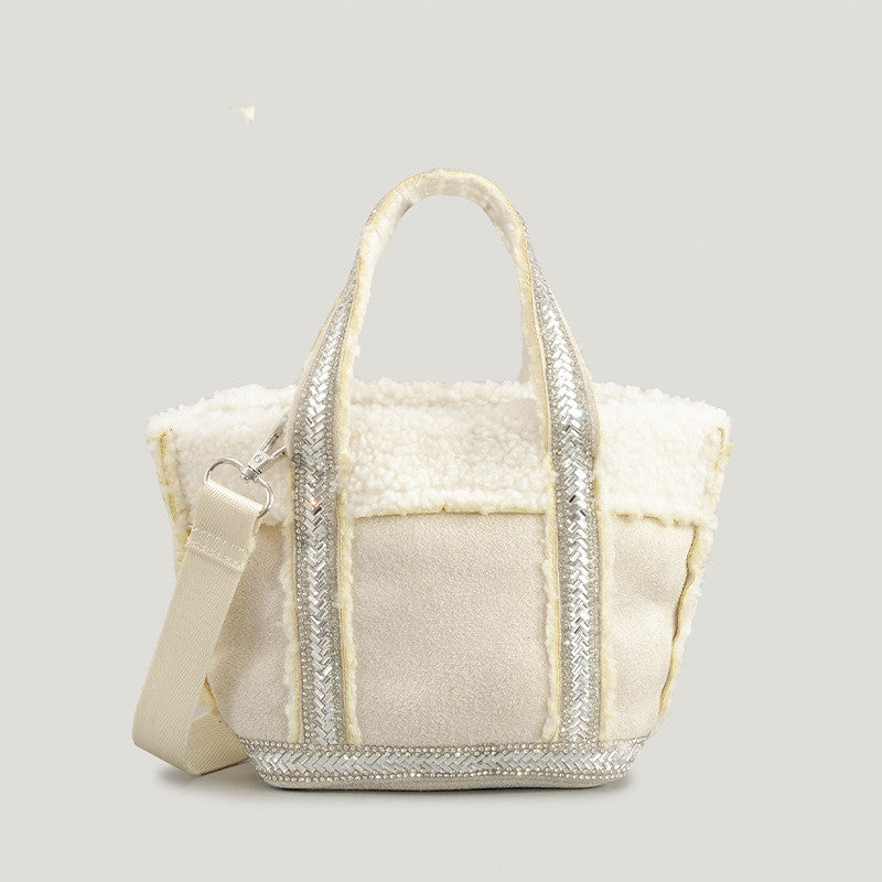 Autumn Winter Woolen Bucket Bag for Women – Cozy Fashion Shoulder Handbag for Cold-Season Style
