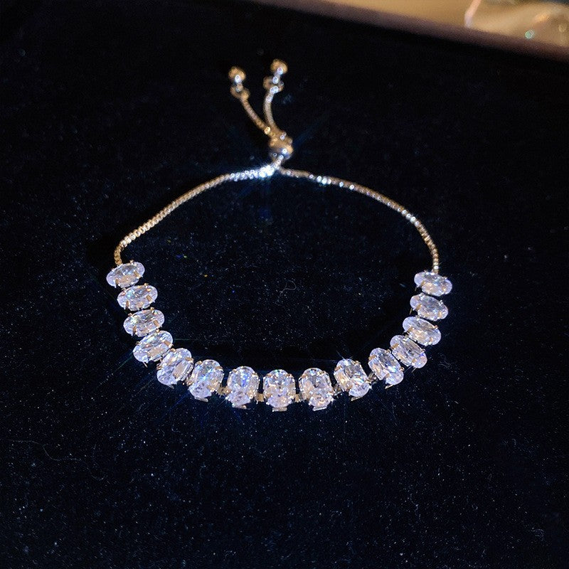 Women’s Adjustable Colorful Zirconia Bracelet – Sparkling Rainbow Fashion Jewelry
