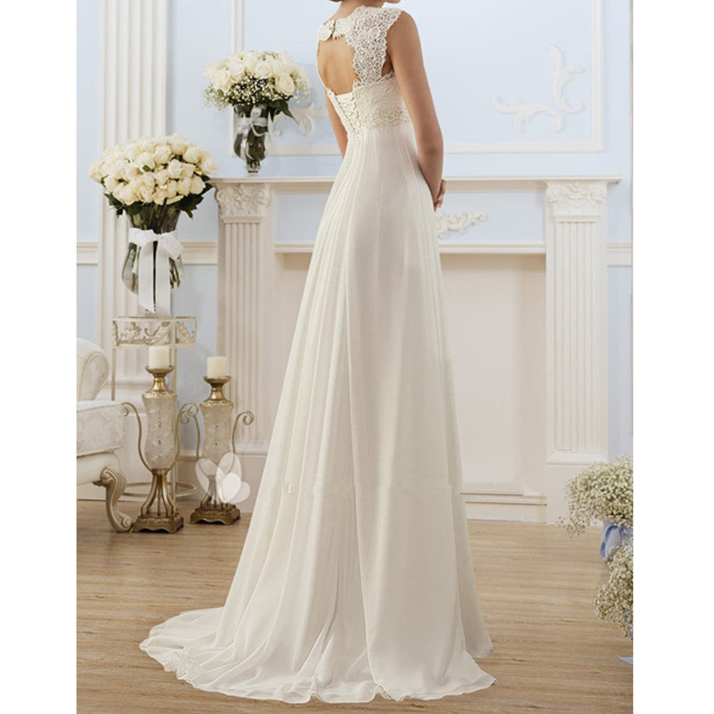 Women’s Lace Panel Maxi Dress – Elegant Floor-Length Evening Gown S–5XL