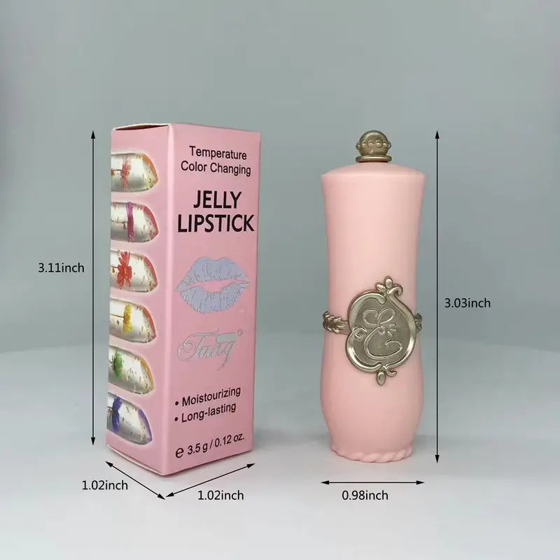 2 PCs Color Changing Dried Flower Jelly Lipstick