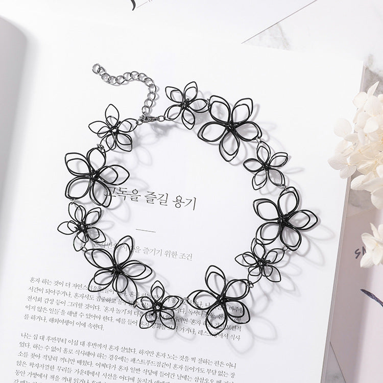 Floral Choker Necklace for Women - Short Neck Chain