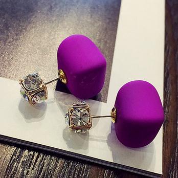 Candy-Colored Cube Earrings for Women – Colorful Geometric Statement Jewelry