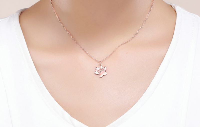 Pet Paw Print Pendant Necklace