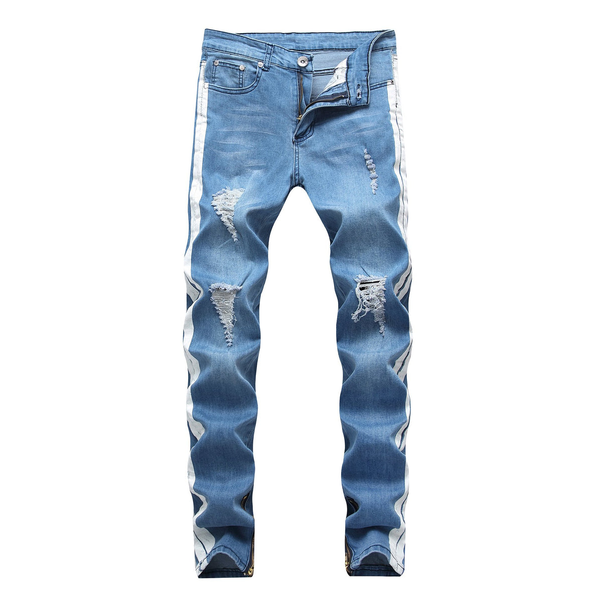 Men’s Tapered Denim Trousers – Slim Casual Fashion Jeans