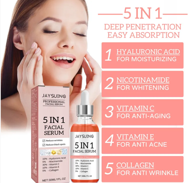 GlowBoost 5-in-1 Anti-Aging Serum – Hydrating Niacinamide & Collagen Facial Serum