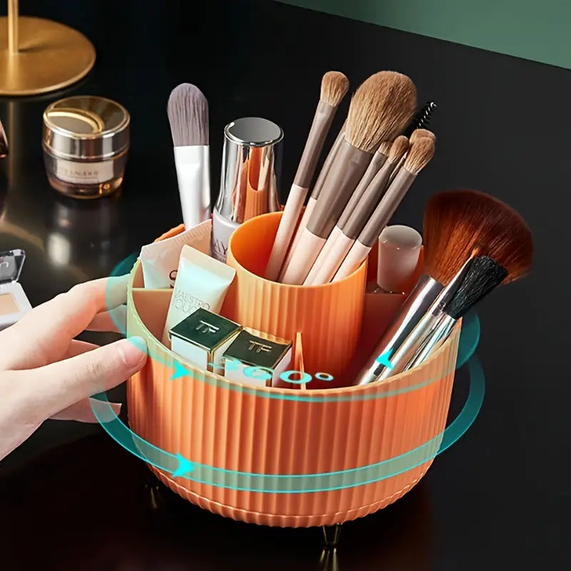 Rotating Makeup Brush Storage Tube for Dressing Table