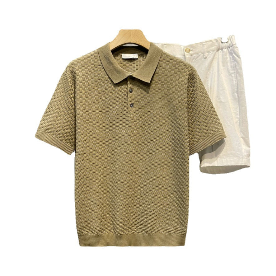 Men’s Slim Fit Cotton Blend Polo Shirt – Vintage Lapel Short Sleeve Summer Tee, M–3XL