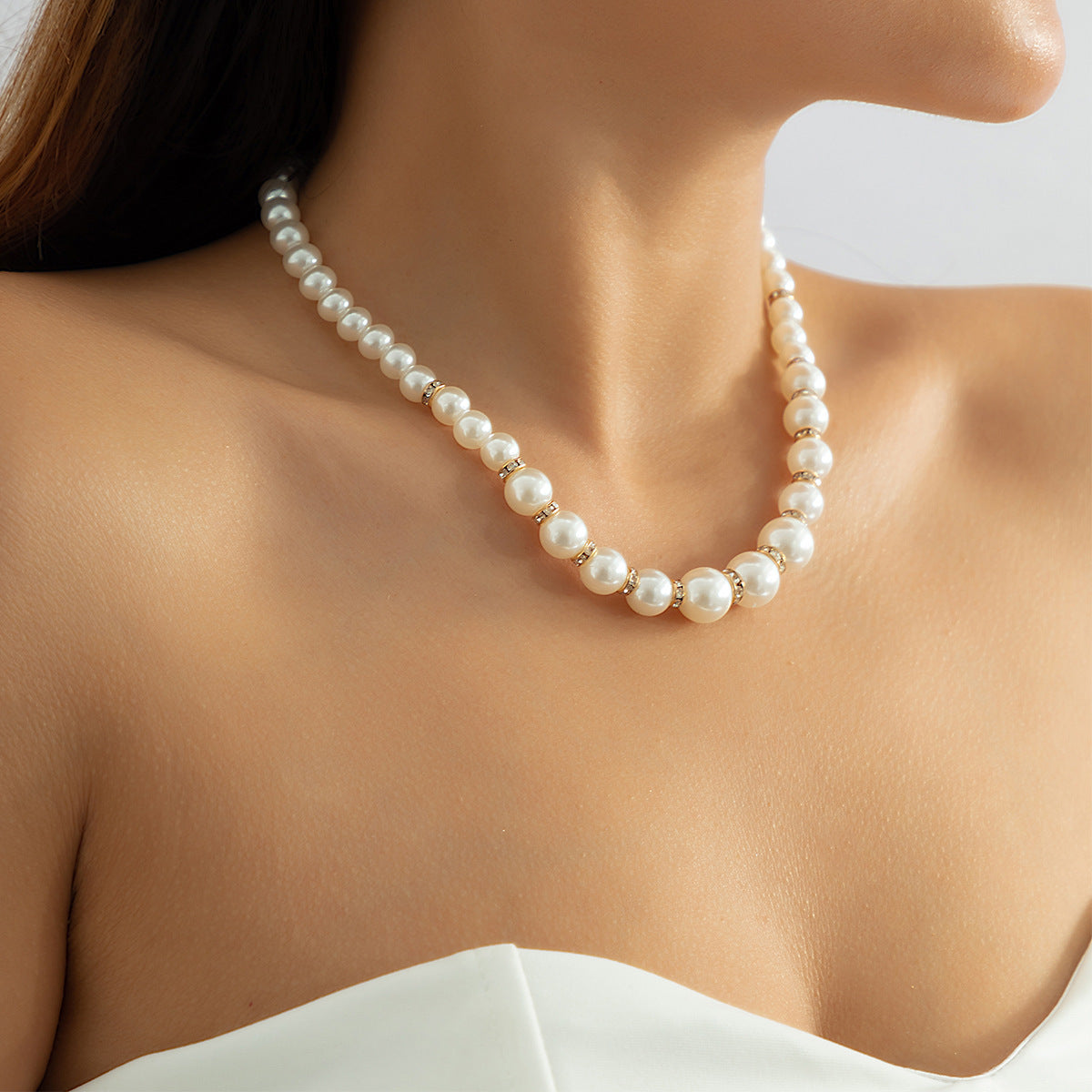 Minimalist French-Inspired Pearl Choker Necklace