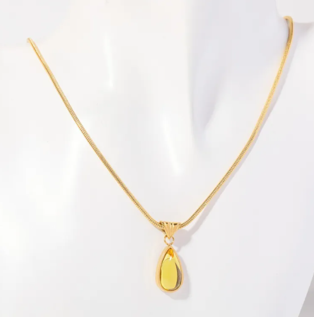 Blue Ocean Water Drop Necklace