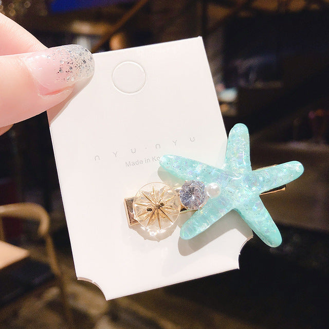 Starfish Hairpins for Girls – Ocean-Themed Summer Hair Clips