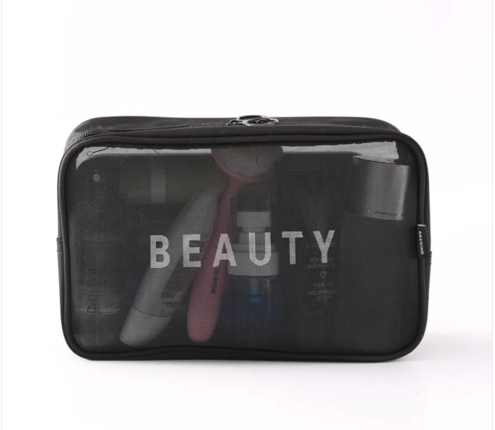 Mesh Cosmetic Storage Bag – Large Capacity Portable Makeup Brush Organizer