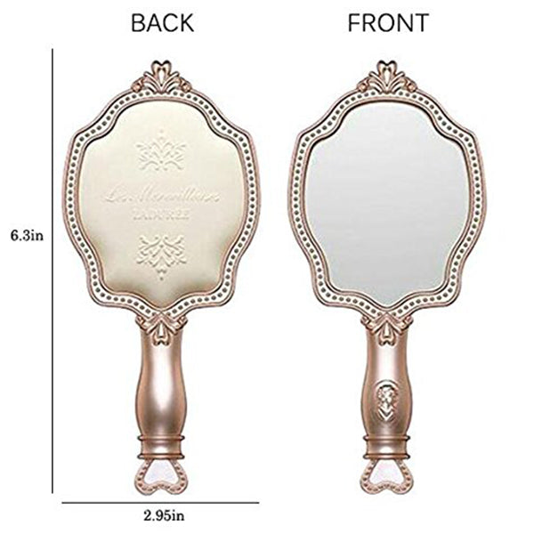 European Retro Cosmetic Mirror – Palace-Inspired Hand Mirror with Handle