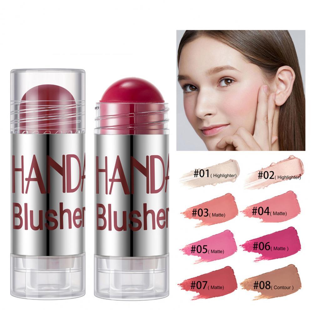 8-Color Cream Cheek Stick – Blush, Highlighter & Bronzer Face Makeup