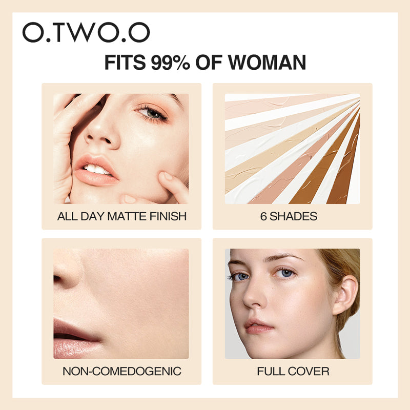 O.TWO.O Brightening Moisturizing Foundation – Long-Lasting Liquid Face Makeup