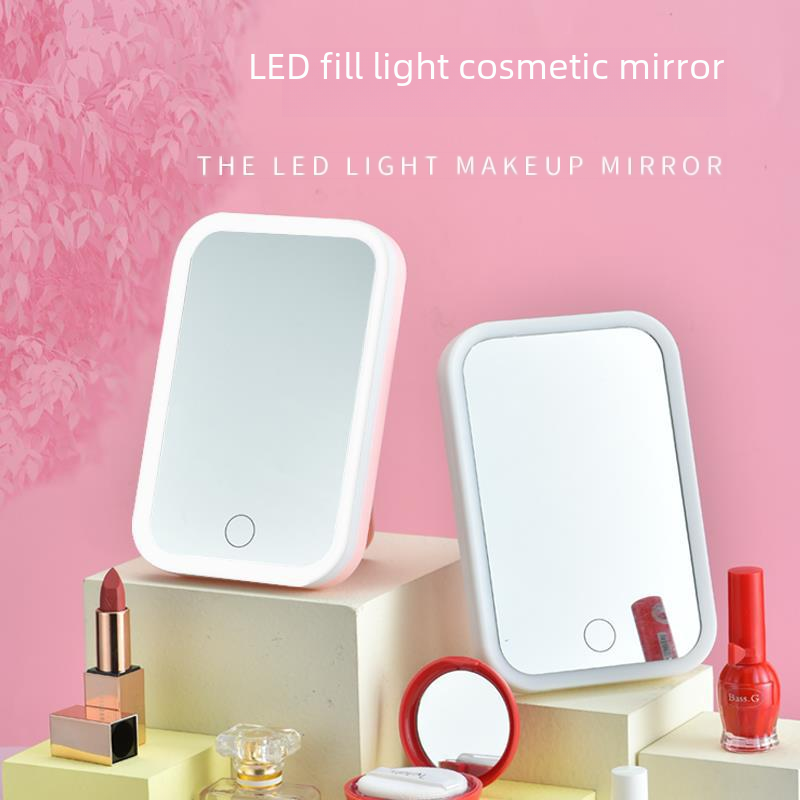 LED Makeup Mirror with Light - Portable Folding Design