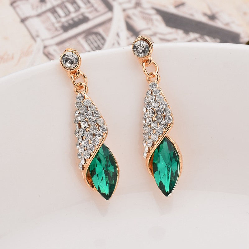 Gemstone Glass Drop Earrings for Women – Elegant Colorful Dangle Jewelry