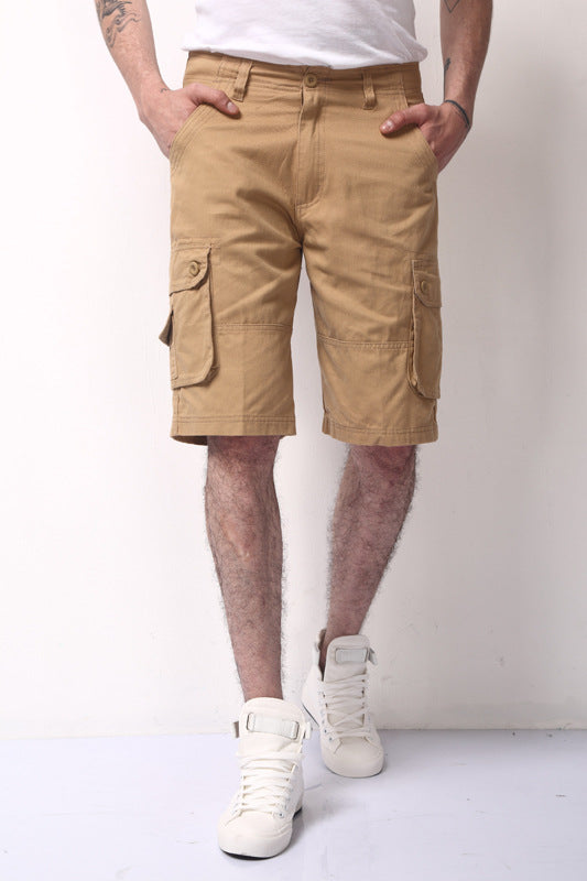 Men’s Casual Cotton Cargo Shorts – Loose Fit Beach & Summer Pants