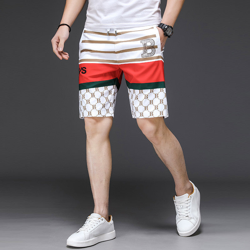 Men’s Fashion Printed Beach Five-Point Pants – Lightweight Casual Summer Pants