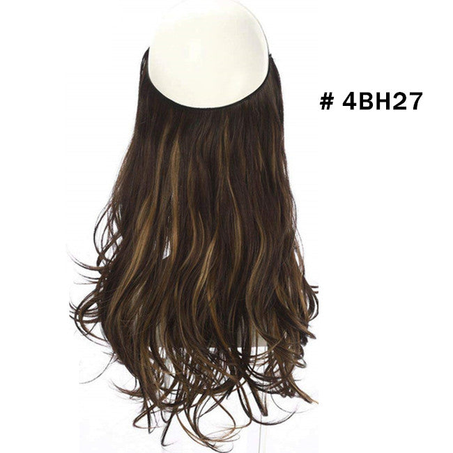 45cm Invisible Long Wavy Hair Extensions – Fish Line Synthetic Hairpiece, 32 Colors