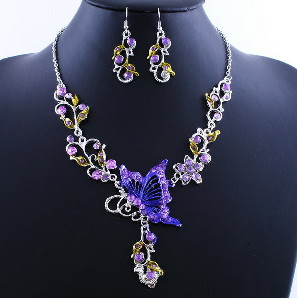 Butterfly Love Necklace Jewelry Set