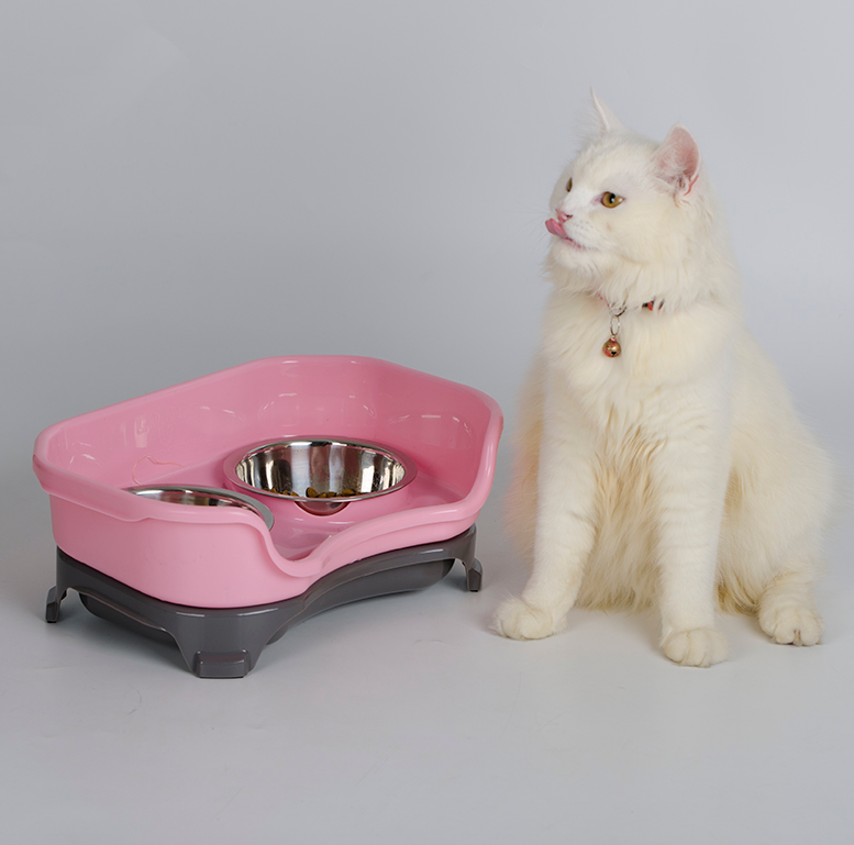 Stainless Steel Double Pet Feeding Bowl Set – Anti-Spill Dog & Cat Feeder