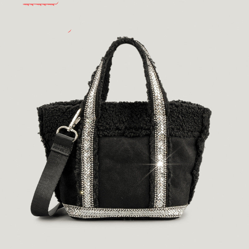Autumn Winter Woolen Bucket Bag for Women – Cozy Fashion Shoulder Handbag for Cold-Season Style