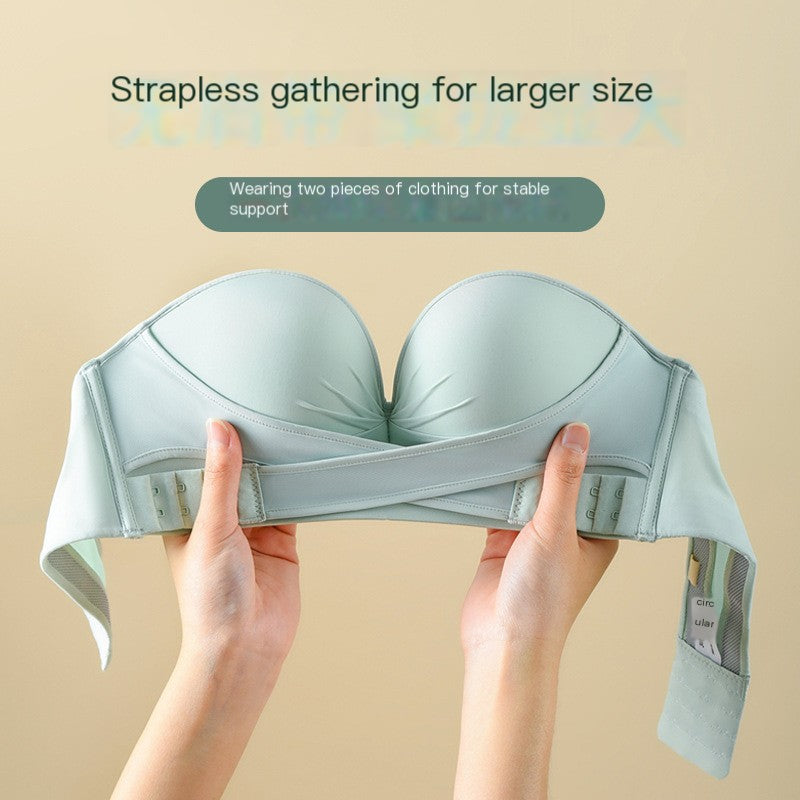 Women’s Strapless Invisible Bra – Supportive Seamless Bra for Dresses & Tops